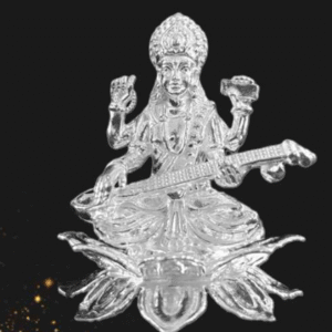 Kamal Saraswati with Sitar| Silver | Multiple Size